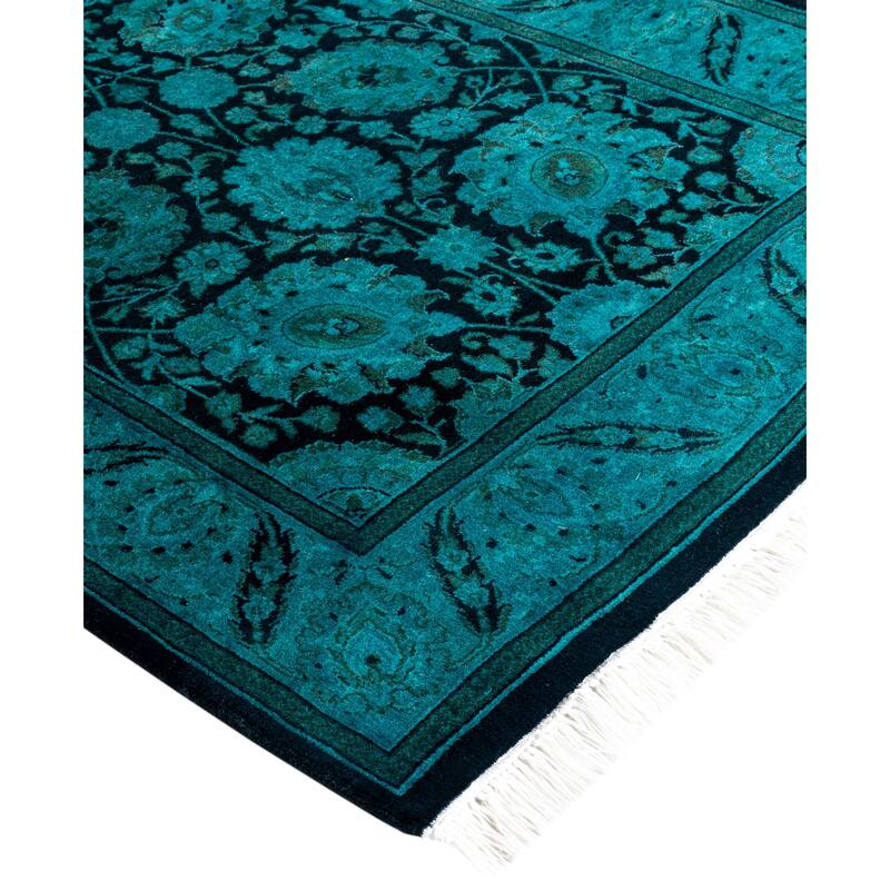 Overdyed One-of-a-Kind Hand-Knotted Area Rug - Black - 2' 8" x 18' 1"