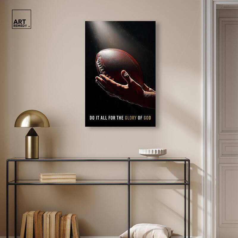 Glory of God Football Canvas by Art Remedy, Gallery Wrapped