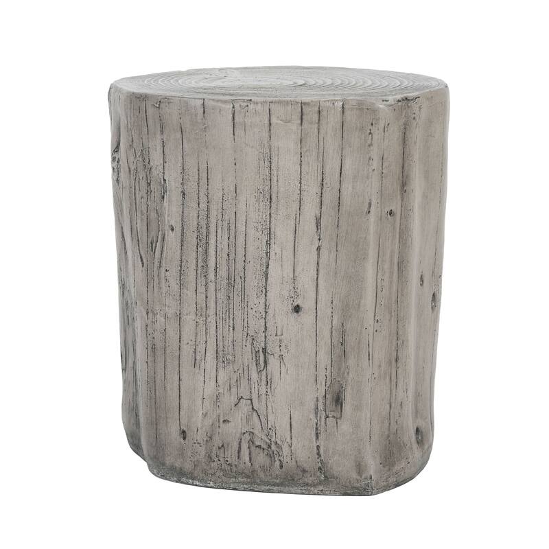 Christopher Knight Home - Terra Rustic Tree-Stump MGO Side Table in Gray Wood Grain - 14.57"W x 13.58"D x 16.93" H