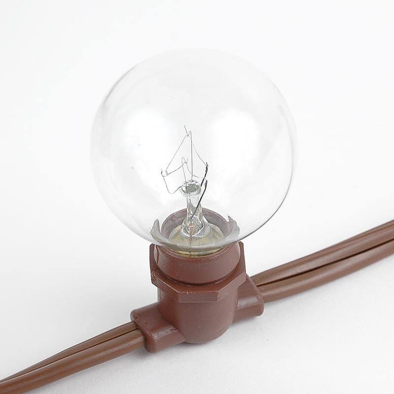 100 Foot G40 Heavy Duty Outdoor Patio Globe String Lights, 25 Clear Bulbs