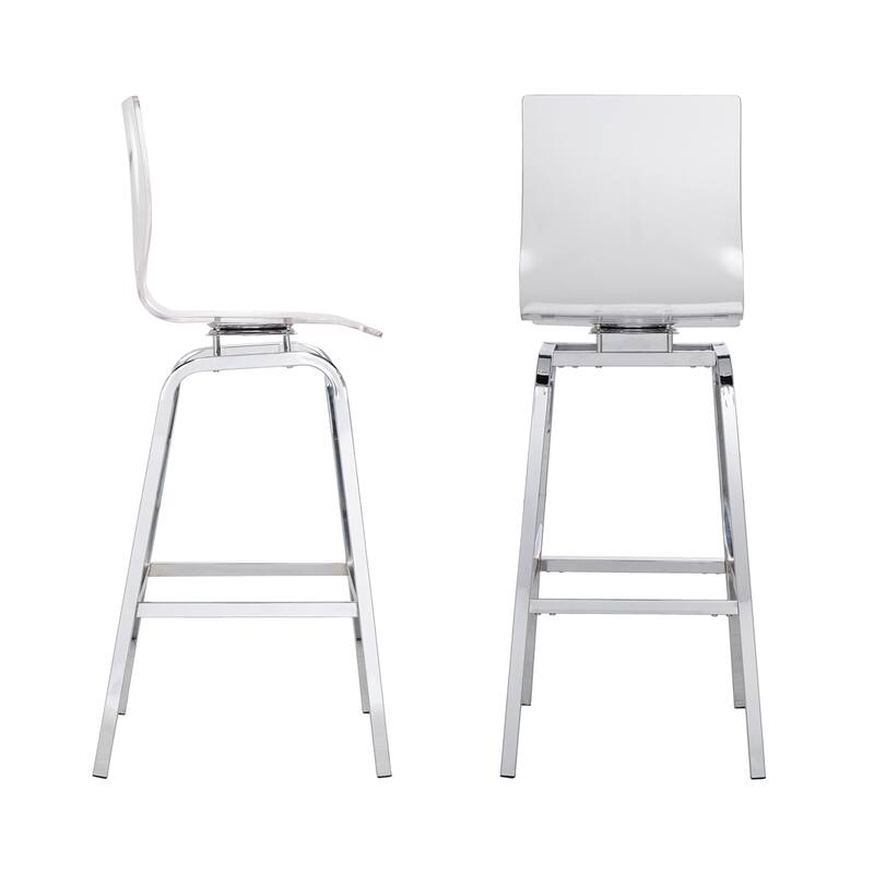 Maravilla Acrylic Swivel High Back Stools (Set 2)