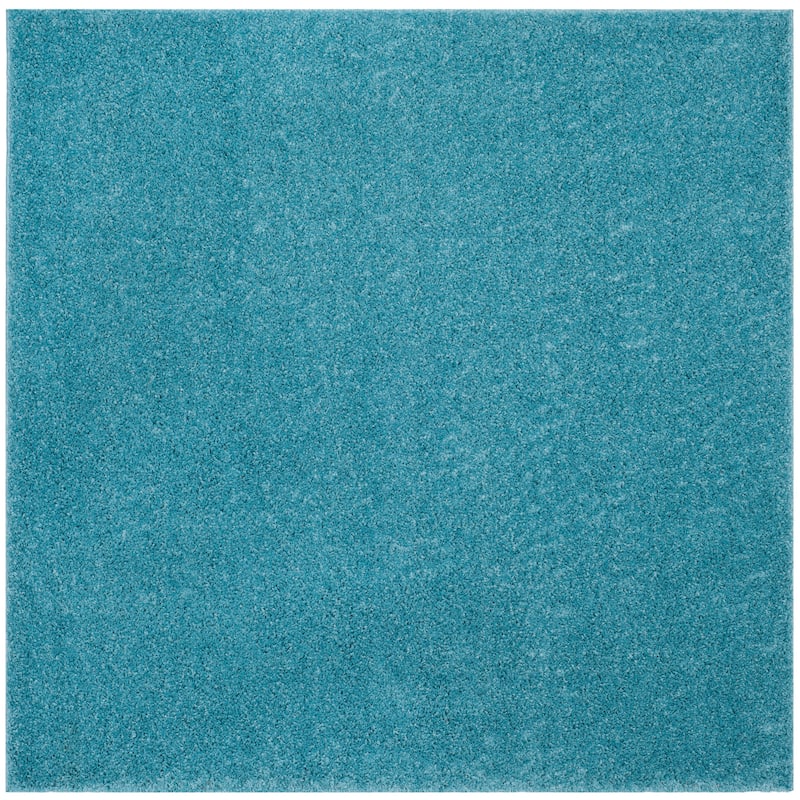 SAFAVIEH Arizona Shag Mechtilde 1.6-inch Thick Rug - 6'7" Square - Aqua