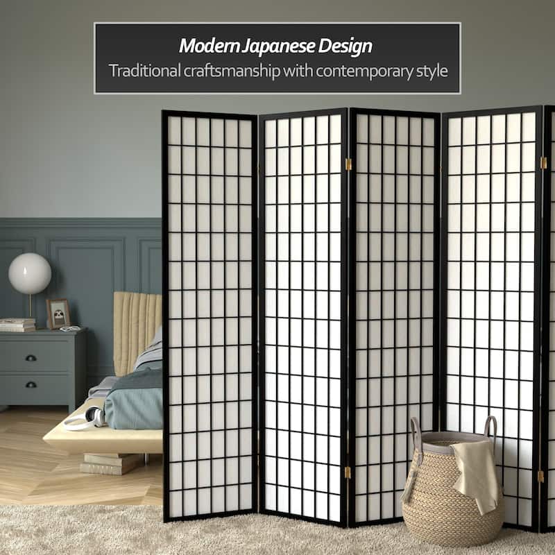 Wood and Rice Paper Windowpane Shoji Screen (China) - Overstock - 3446182