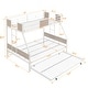preview thumbnail 12 of 10, Brown+White Twin over Full Metal Bunk Bed with Trundle and Storage