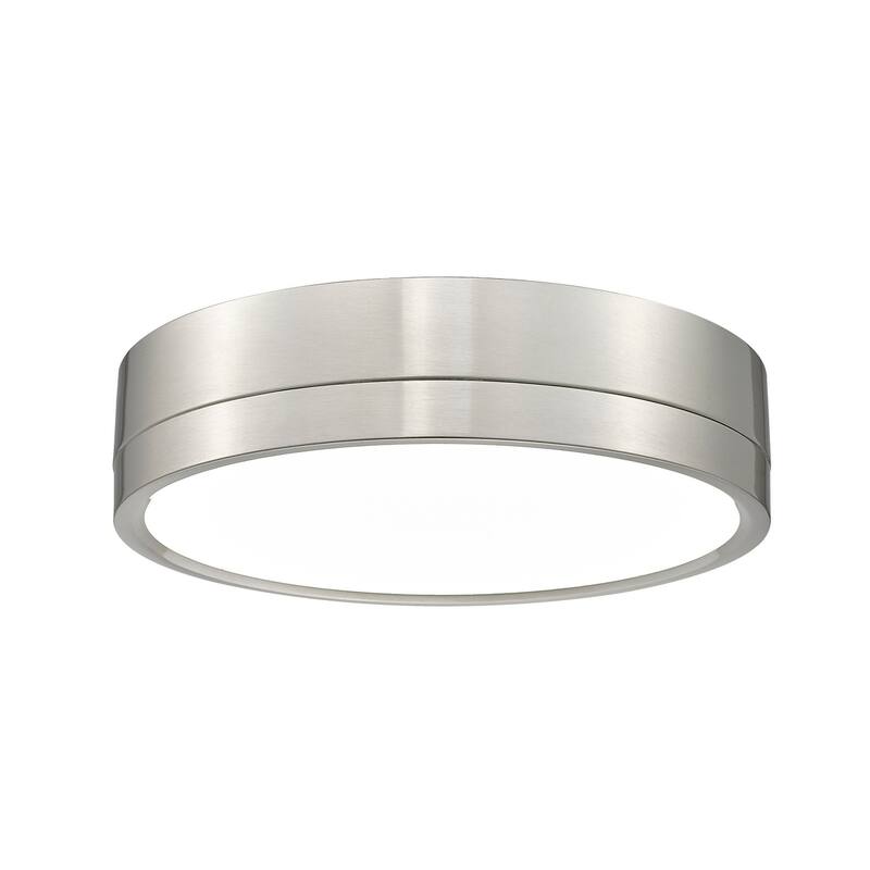 Z-Lite 1006F12-LED Algar 12" Wide LED Flush Mount Drum Ceiling Fixture - Brushed Nickel