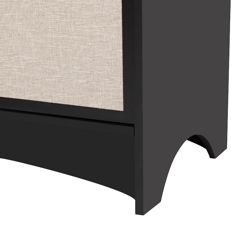 U_Style Curved Design Storage Cabinet w/Three Doors/Adjustable Shelves