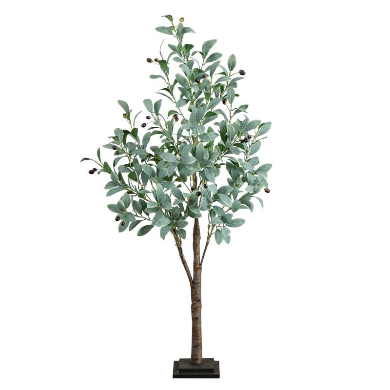 Pre-Lit Black Olive Artificial Tree - 4' - Warm White LED Lights