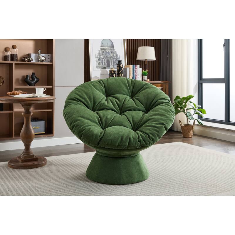 Oversized Swivel Accent Chair, 360-Degree Swivel Barrel Chair, Papasan Chair for Living Room and Bedroom Comfort