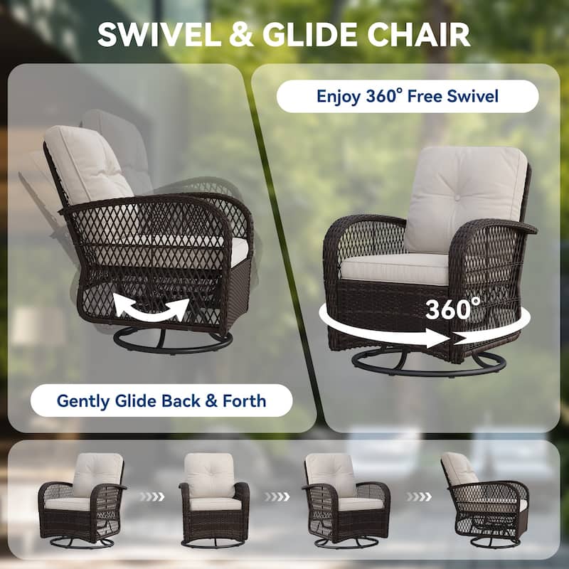 Outdoor Swivel Rocker Chairs Set of 2