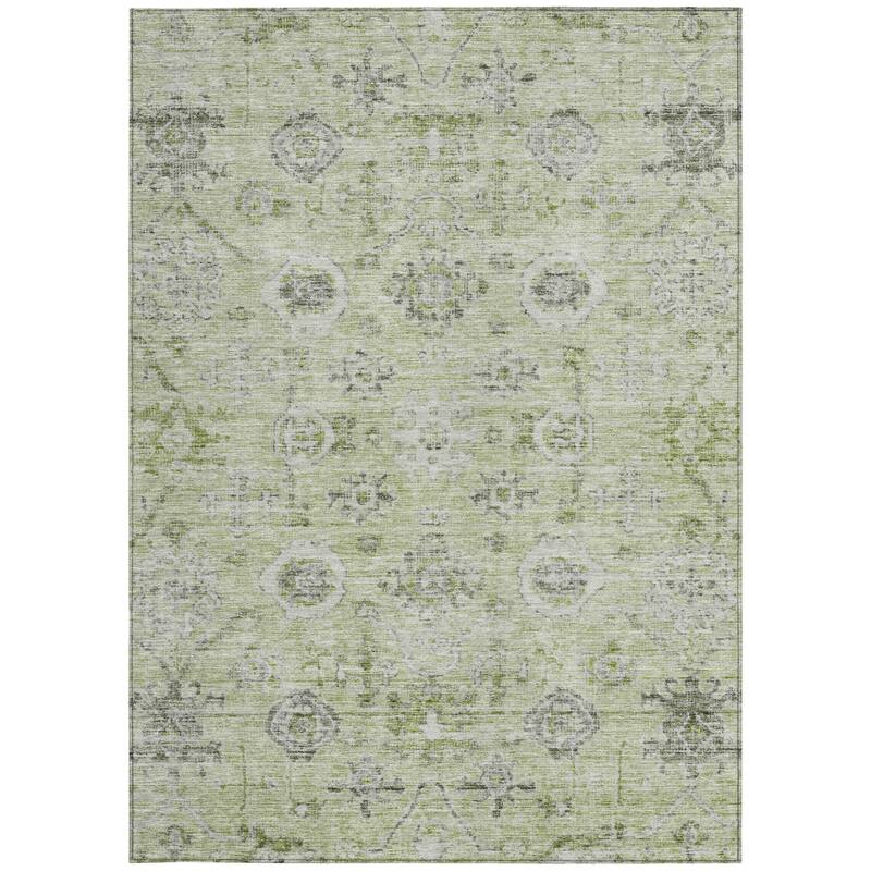 HomeRoots Damask Traditional Rectangle Outdoor Rug
