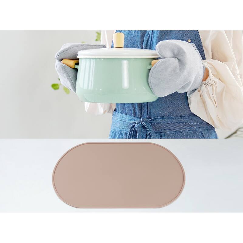 6 Pack Silicone Placemats for Kitchen Dining Table Decor Heat Resistant Table Placemats Wipeable Table Mat - 15*10in