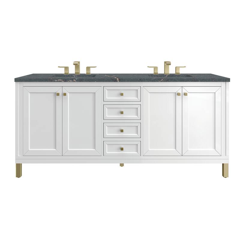 James Martin Vanities Chicago 72" Double Vanity, Glossy White