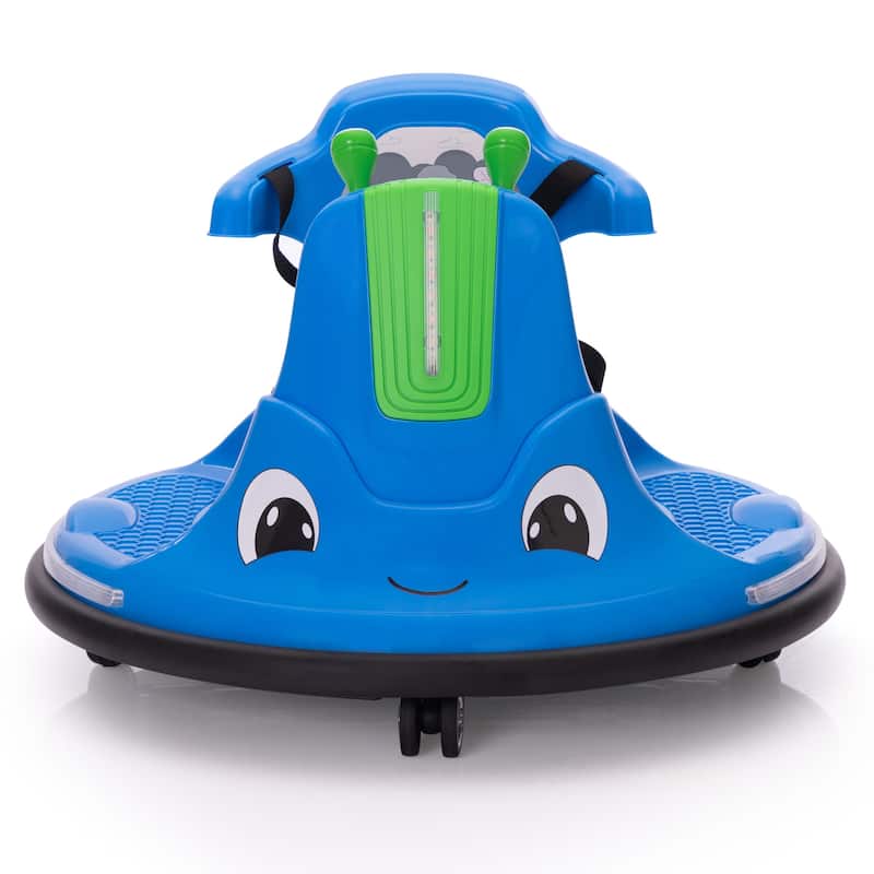 12V Snail-Shaped Kids Electric Bumper Car with Remote Control, Ride On Car with LED Lights,360 Degree Rotate, Toddler Race Toys