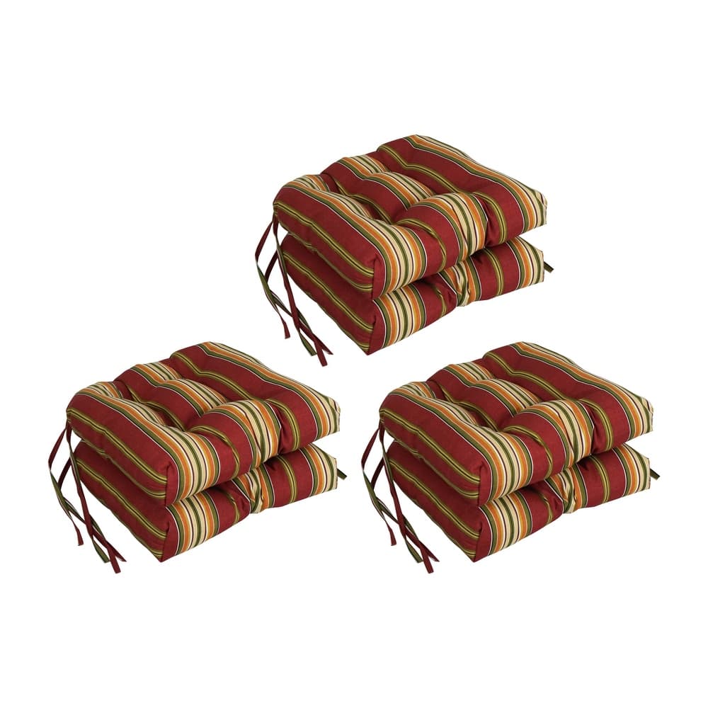 16-inch Rounded Back Tufted Indoor/ Outdoor Chair Cushions (Set of 6)