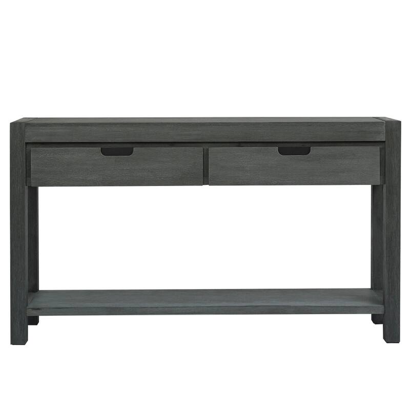 55.1" Vintage Console Table with 2 Drawers and 1 Shelf for Entryway, Living Room