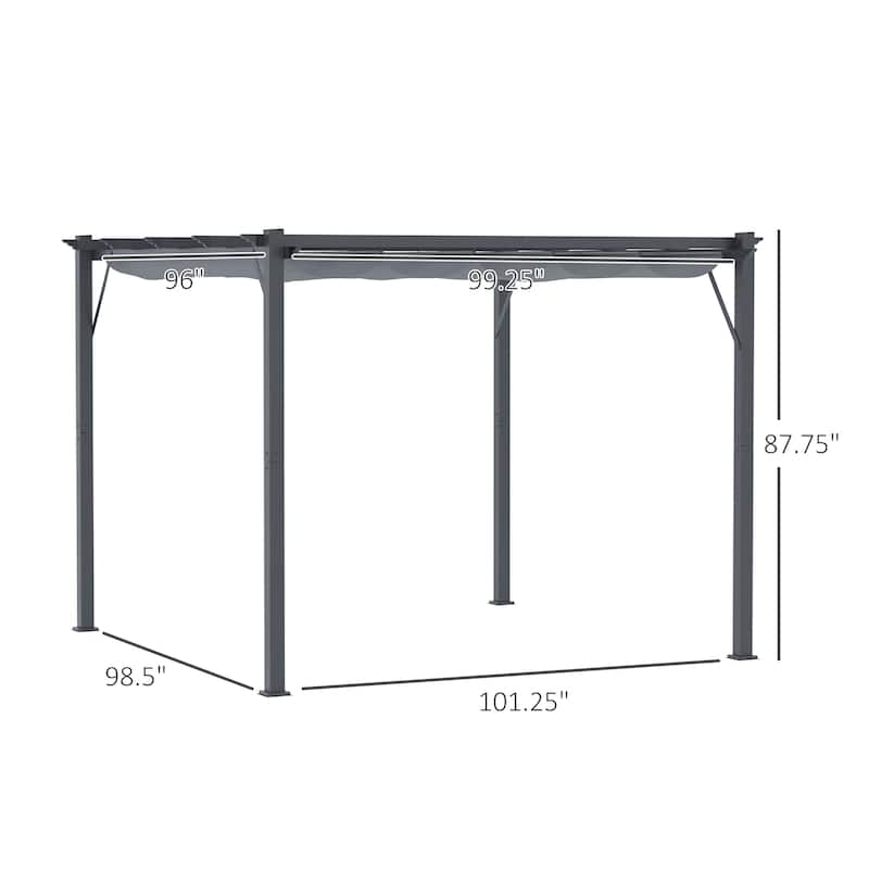 Outsunny Aluminium 10' x 10' Outdoor Pergola with Canopy Cover