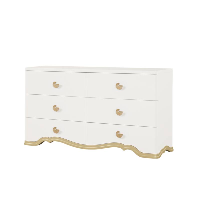 Athena Ivory and Gold Scalloped Bedroom Set