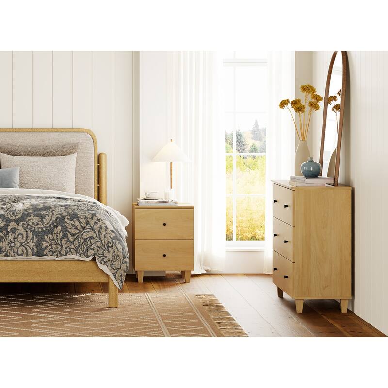 3-Drawer Dresser and Nightstand Set for Bedroom - 2 Packs