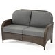 preview thumbnail 20 of 18, Outdoor Rattan Loveseat – Traditional 2‑Seater Patio Chair 5.5″ Olefin Cushions