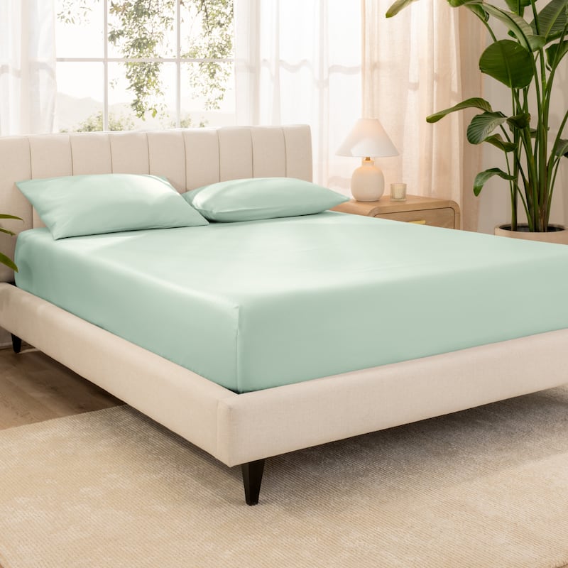 Bare Home Organic Cotton Fitted Sheet - Smoth Sateen Weave - Twin XL - Willow
