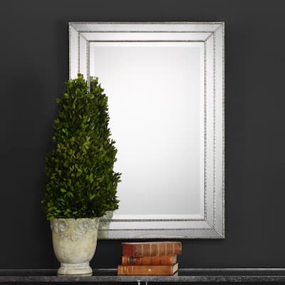 Porch & Den Floyd Silver Beveled Wall Mirror