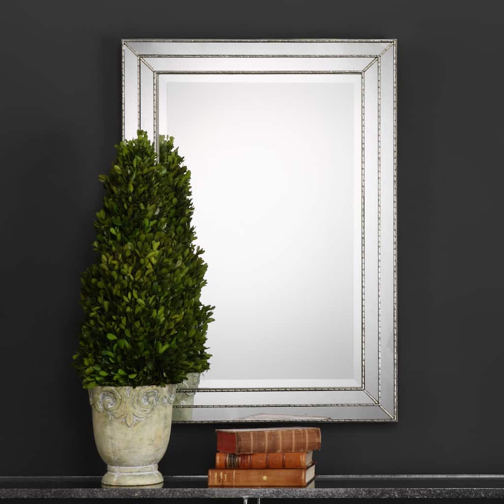 Porch & Den Floyd Silver Beveled Wall Mirror