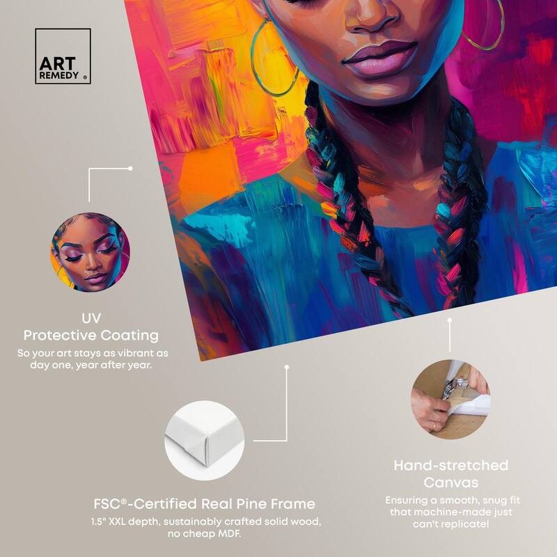 Bold Colorful Braids Canvas by Art Remedy, Gallery Wrapped