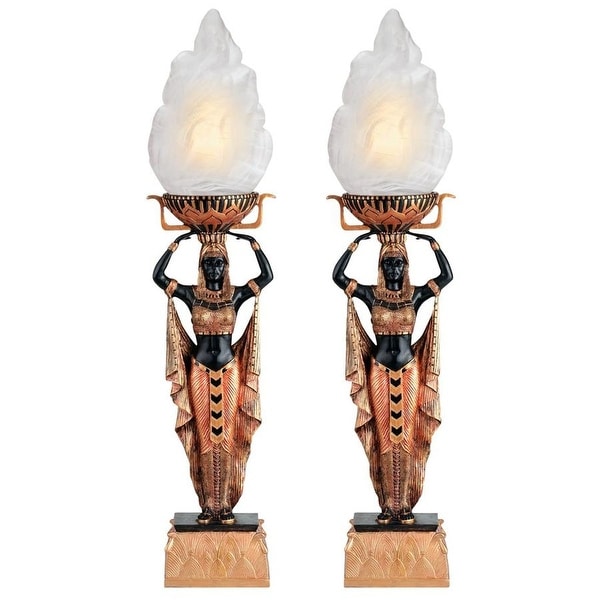 Shop Egyptian Torch Offering Table Lamp - Set of Two DESIGN TOSCANO