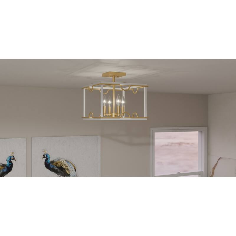 Brinkman 4-Light Matte White Semi-Flush Mount Light