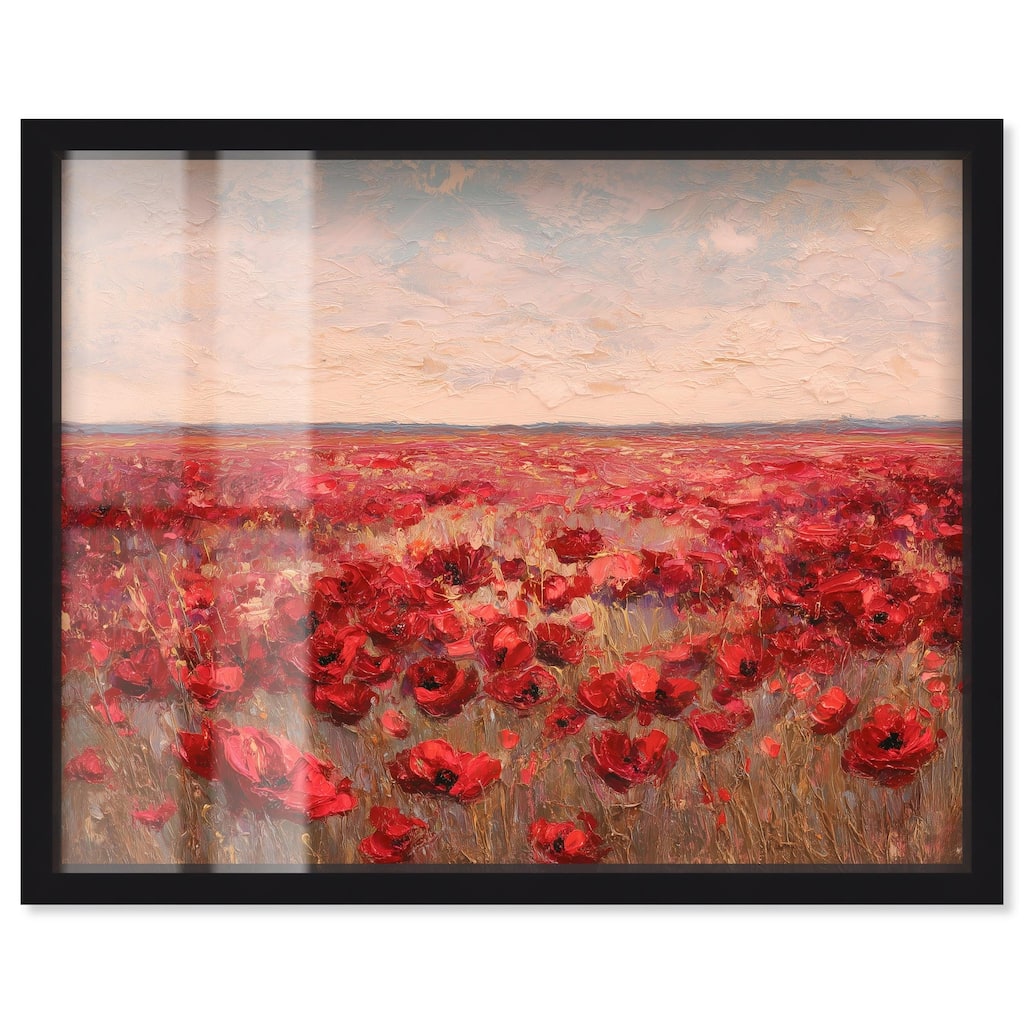 Sea of Red Poppies I Shadowbox by Art Remedy