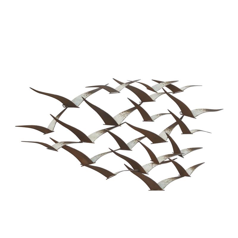 Metal Bird Sleek Flying Home Wall Decor - Gold, Black, Brown, Blue, Silver - Roche River Decor