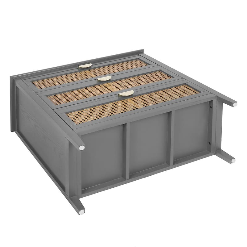 3 Drawers Rattan Storage Cabinet for Bedroom Living Room