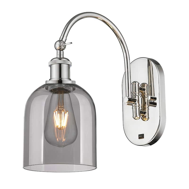 Innovations Lighting 518-1W-13-6 Bella Sconce Bella 13" Tall Wall - Polished Nickel / Light Smoke