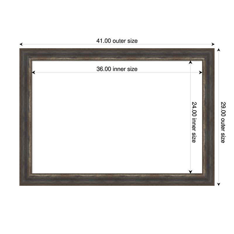 Amanti Art Alta Brown Grey Framed Dry Erase Magnetic Board - 41 x 29 in - Alta Rustic Char