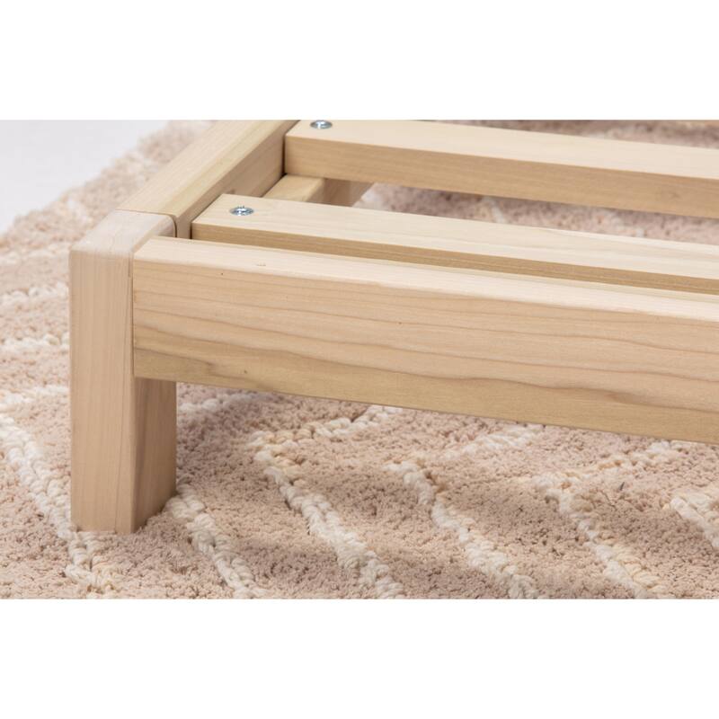 Full Size Platform Bed Frame - Solid Wood Bed - Modern Minimalist Design - Global