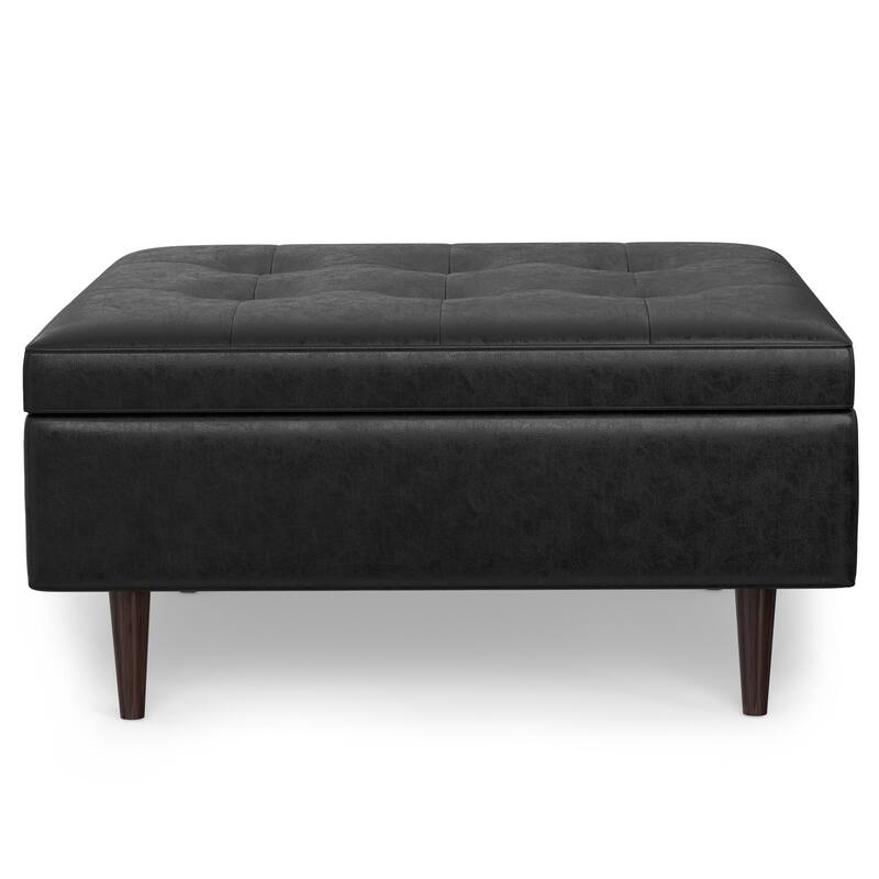 Shay Mid Century Large Square Coffee Table Storage Ottoman