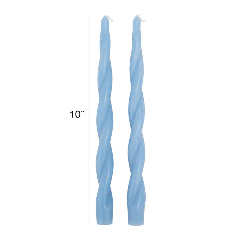 Unscented Elongated Twisted Taper Candles in Box - 0.88"L x 0.88"W x 10.0"H