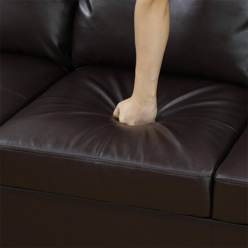 KISRAIS 103" Wide 2-Piece Vegan Leather Sectional Sofa