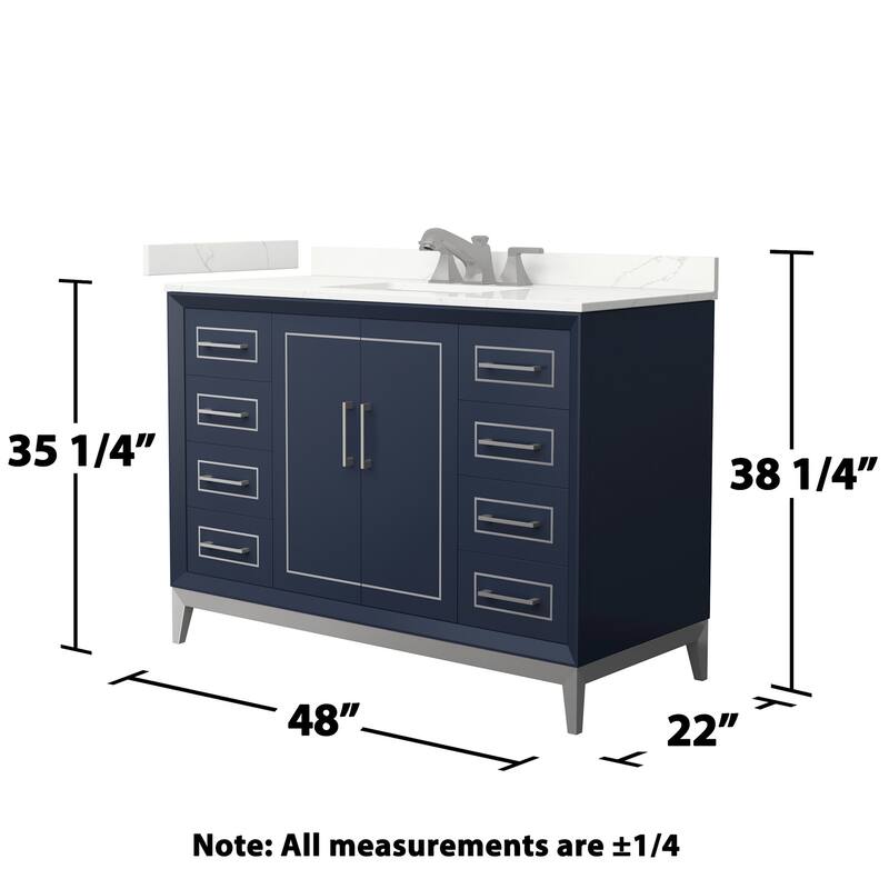 Wyndham Collection WCH515148S-QTZ-US3MXX Marlena 48" Free Standing