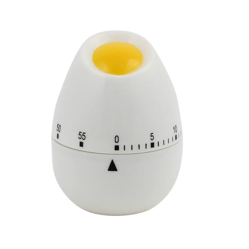 2.2x2.2x3-Inch 60 Minutes Mechanical Kitchen Salted Egg Timer - White