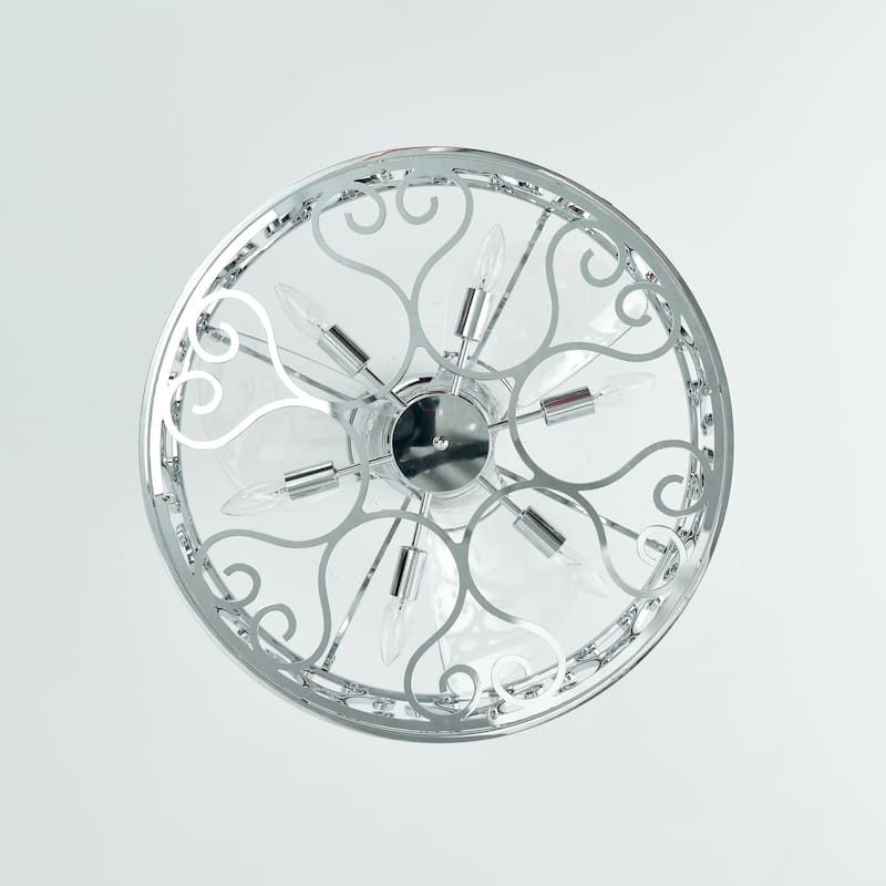 Zuzen 23 Inch Chrome Polish Crystal Fandelier with Remote