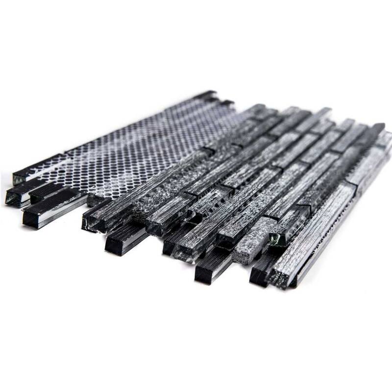 Cosmos Sleek 1in x 3in Glass Mosaic Backsplash Wall Tile