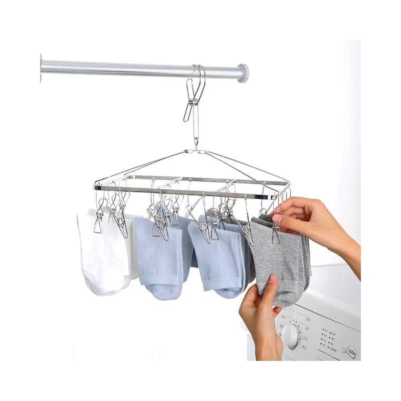 YBM Home Stainless Steel Laundry Hanging Rack Collapsible for Storage
