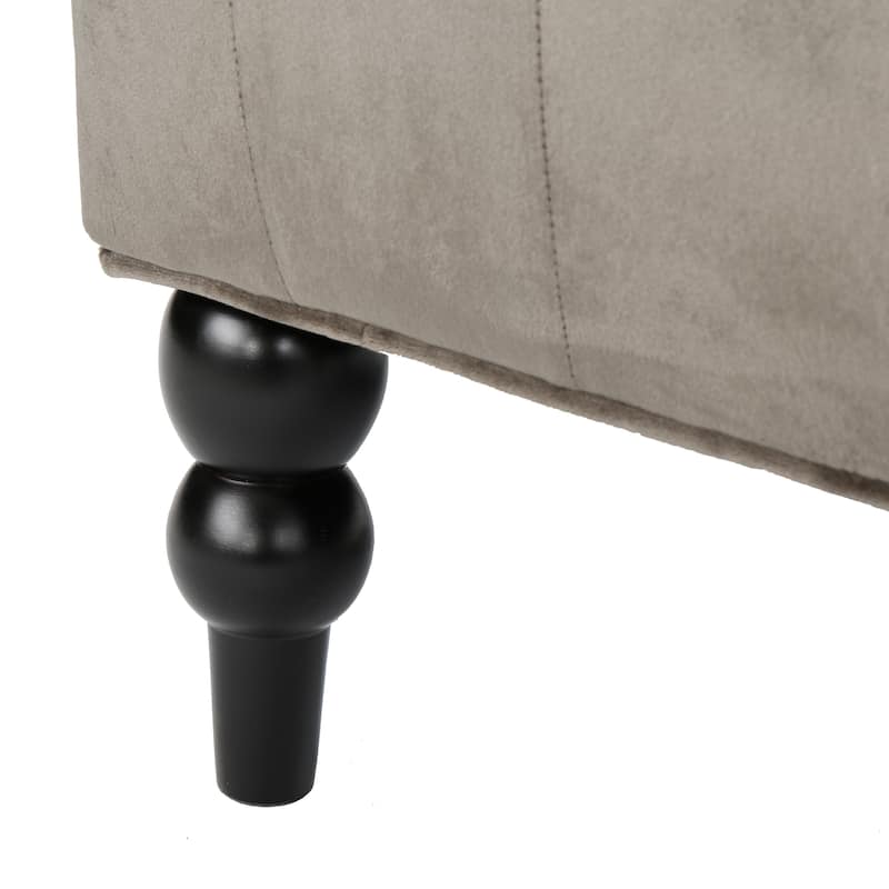 50.25" Velvet Button Tufted High Wingback Loveseat Sofa with Wood Legs for Living Room