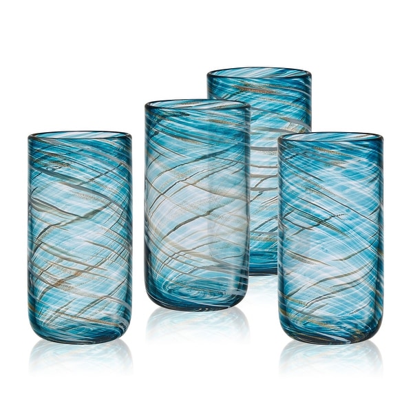 Mikasa Color Swirl Highball Glass Set of 4 18 oz On Sale