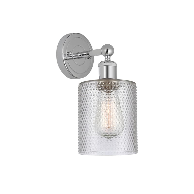 Innovations Lighting 616-1W-12-5 Cobbleskill Sconce Cobbleskill 12" - Polished Chrome / Clear