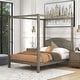 preview thumbnail 2 of 16, Full Size Canopy Platform Bed with Headboard and Support Legs