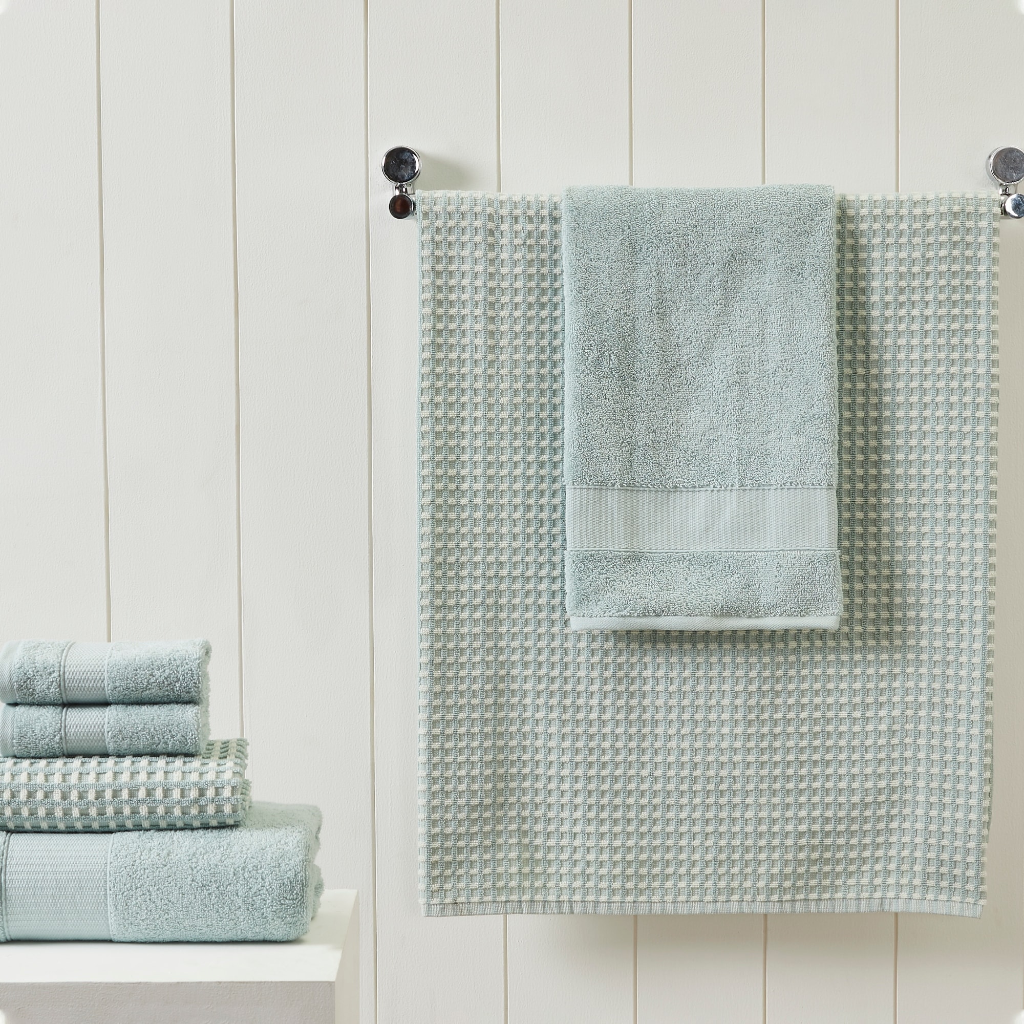 MODERN THREADS Artesia 6-Piece Sage Geometric Bath Towel Set