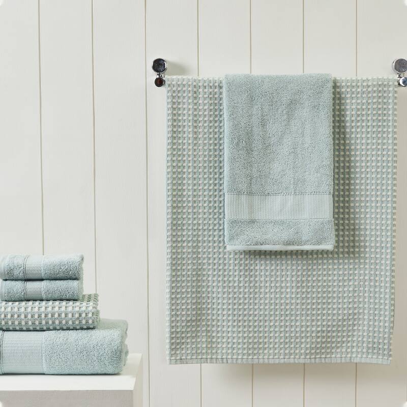 Modern Threads 6-Piece Yarn Dyed Cobblestone Jacquard Towel Set