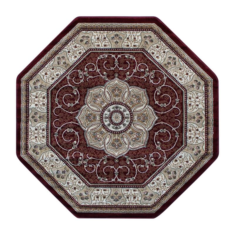 Medallion Motif Traditional Persian Style Olefin Area Rug